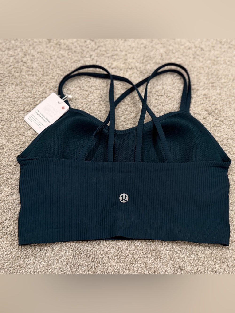 Lululemon Like A Cloud Ribbed Long-Line Bra - Indochin Blue - Picture 2 of 3